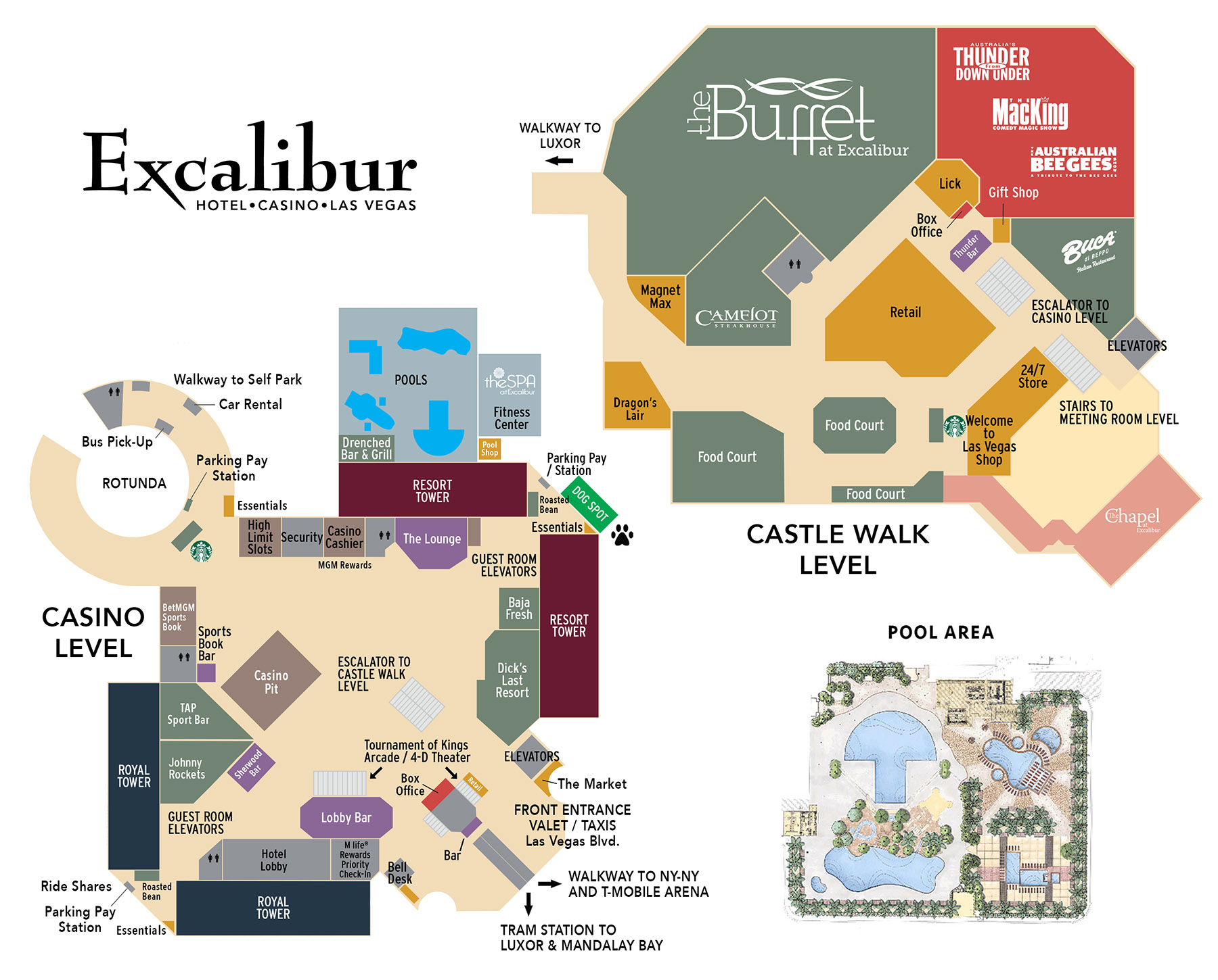 Excalibur Casino Property Map & Floor Plans Las Vegas