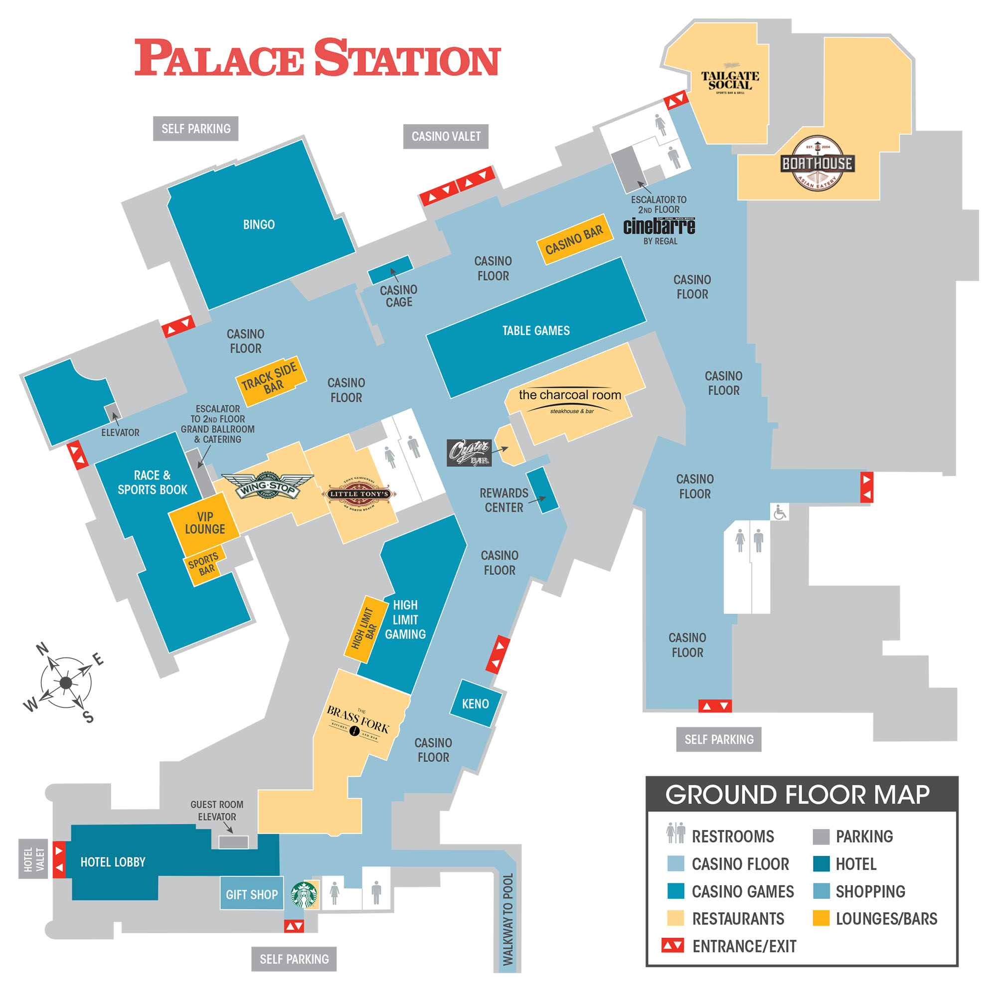 Palace Station Casino Property Map & Floor Plans Las Vegas