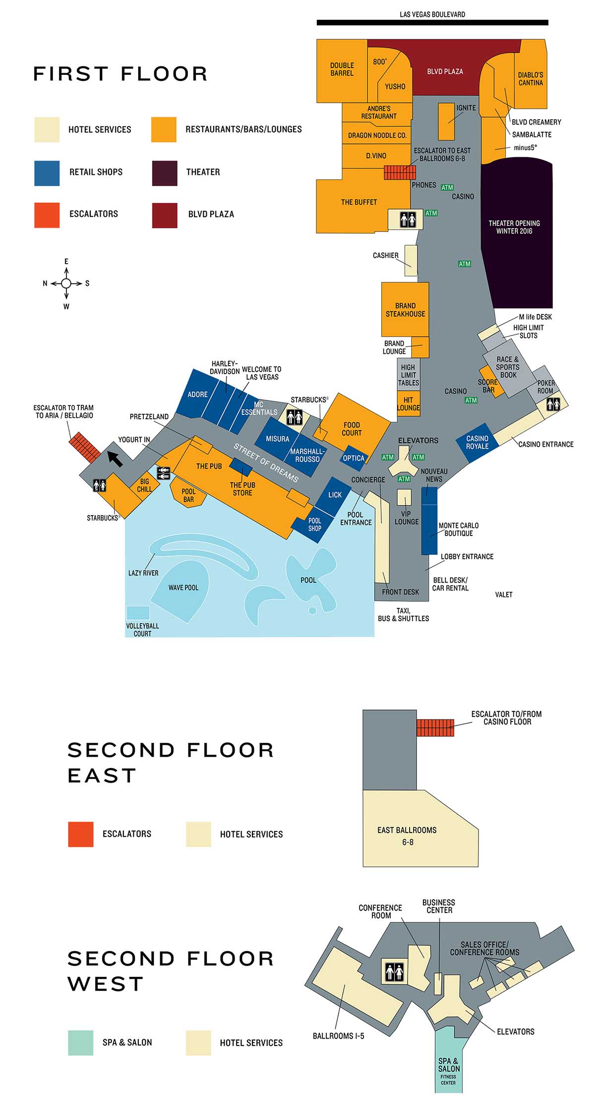 Monte Carlo Casino Property Map & Floor Plans Las Vegas