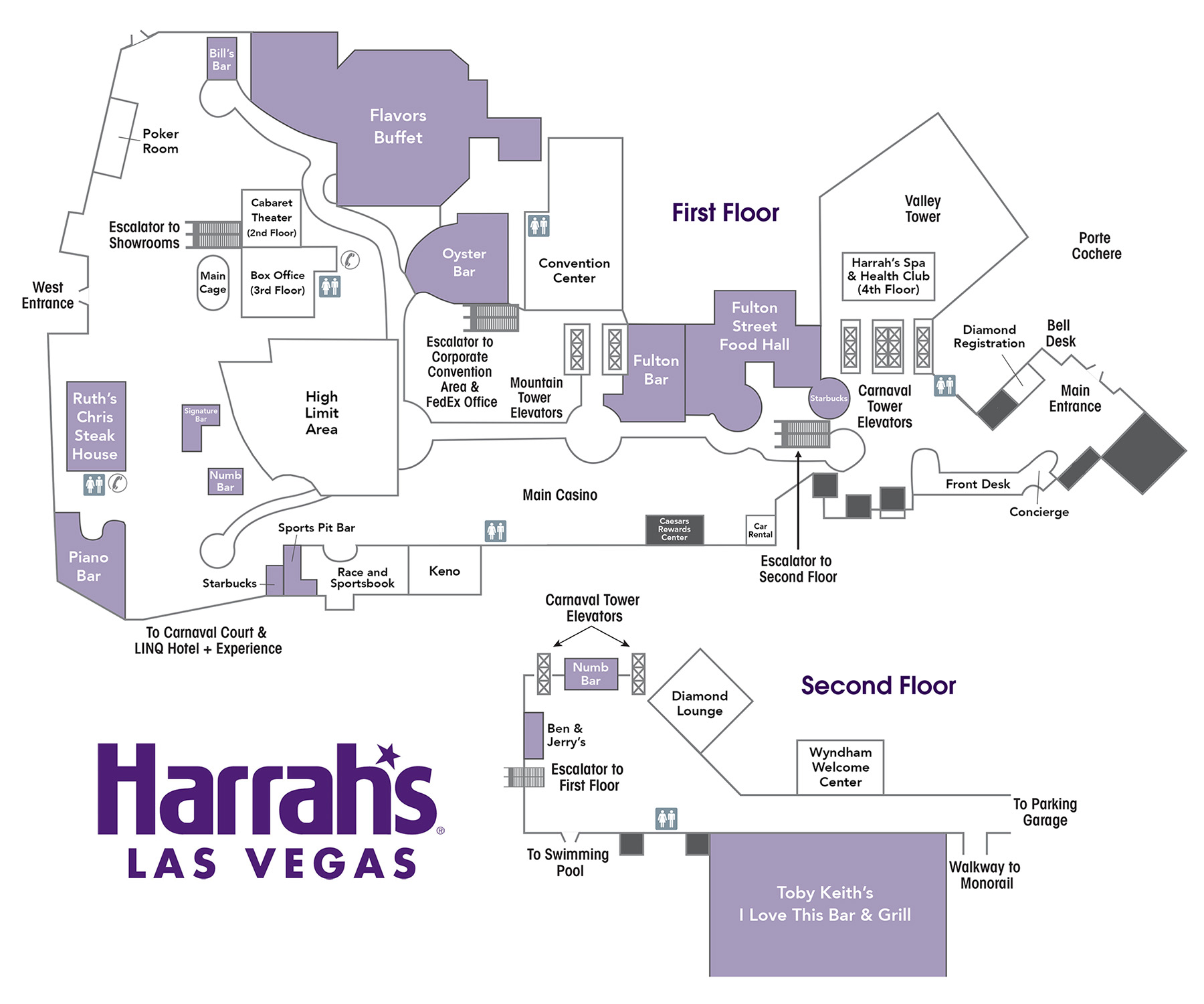 Harrah's Casino Property Map & Floor Plans Las Vegas