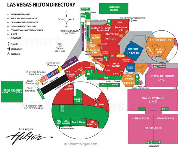 Hilton Hotel Casino Property Map Floor Plans Las Vegas