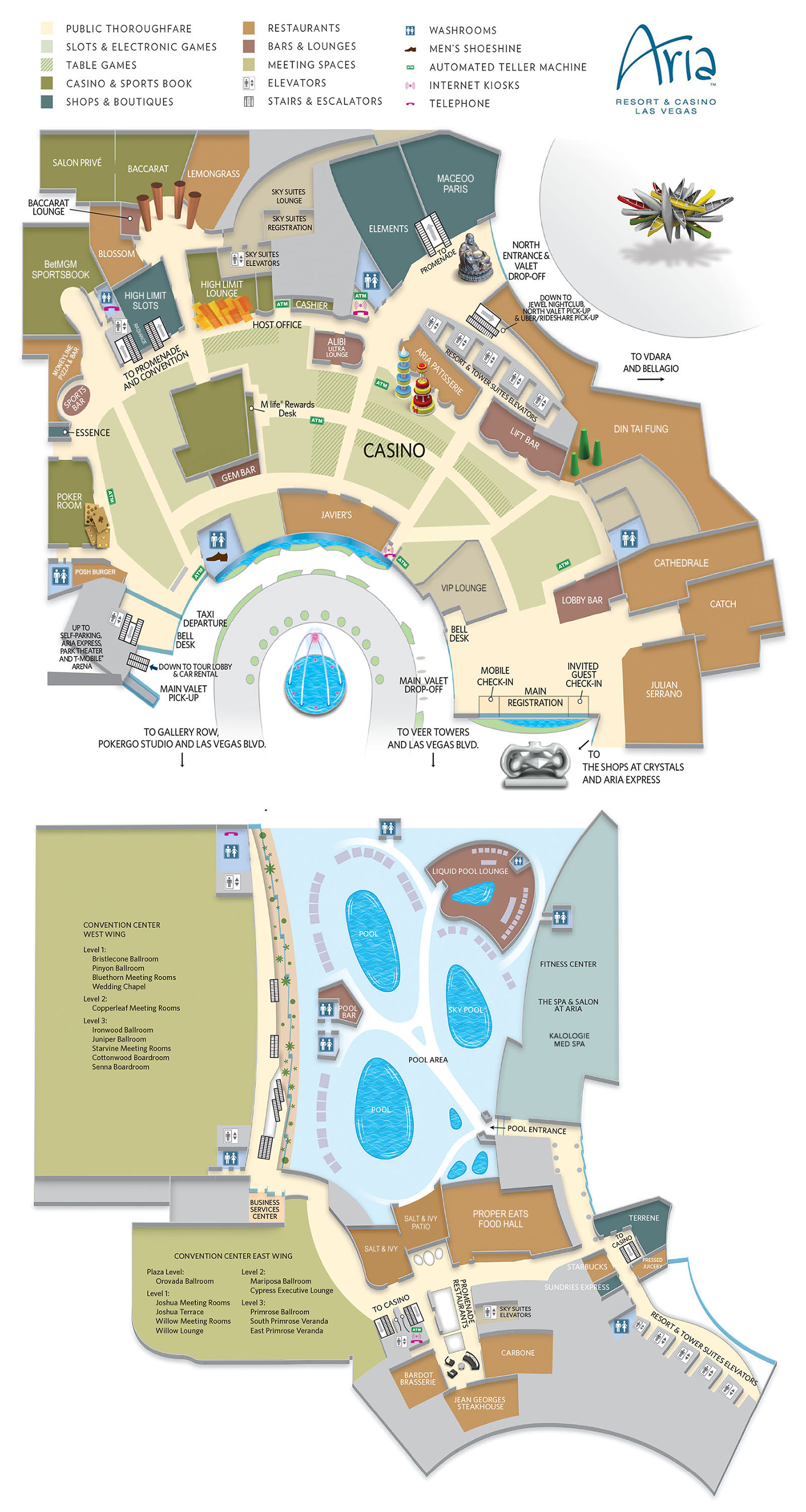 Aria Casino Property Map & Floor Plans Las Vegas