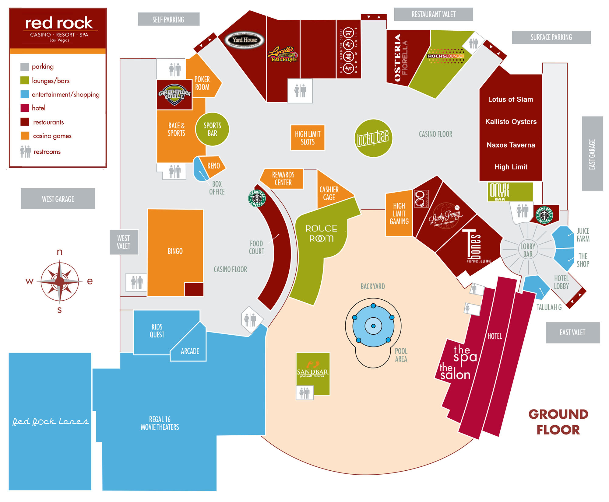 Red Rock Casino Property Map & Floor Plans Las Vegas