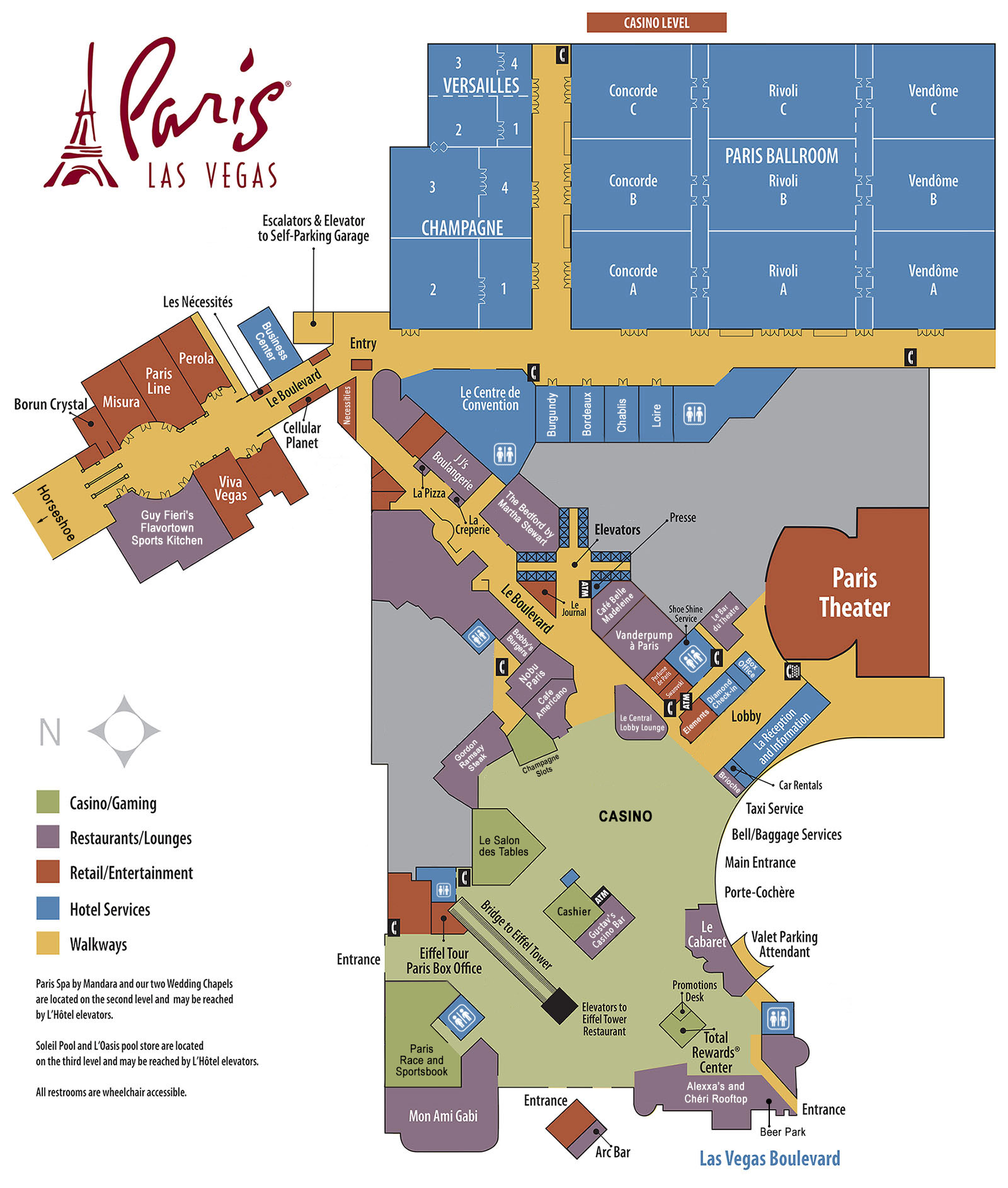 Paris Casino Property Map & Floor Plans Las Vegas
