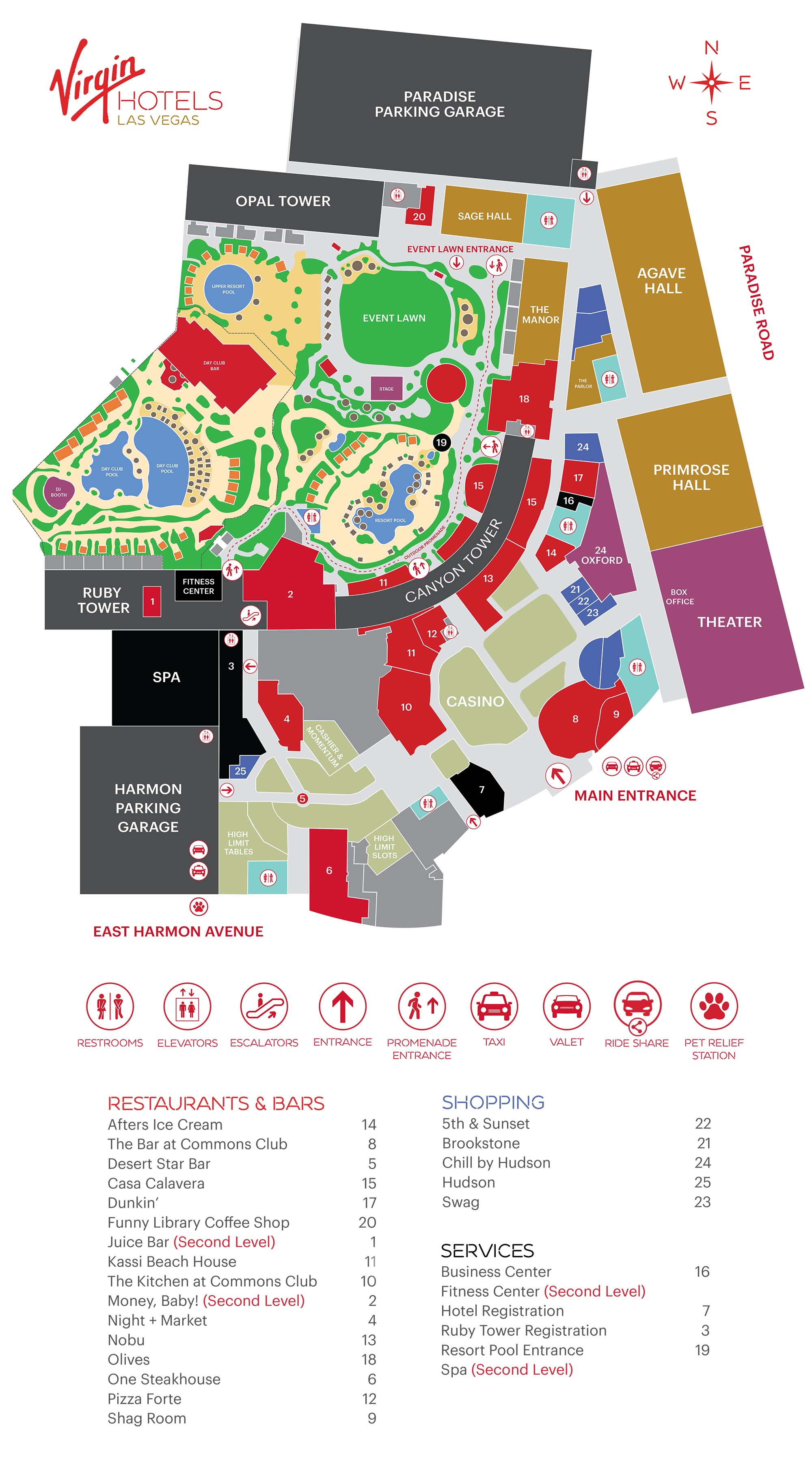 Virgin Las Vegas Casino Property Map & Floor Plans Las Vegas