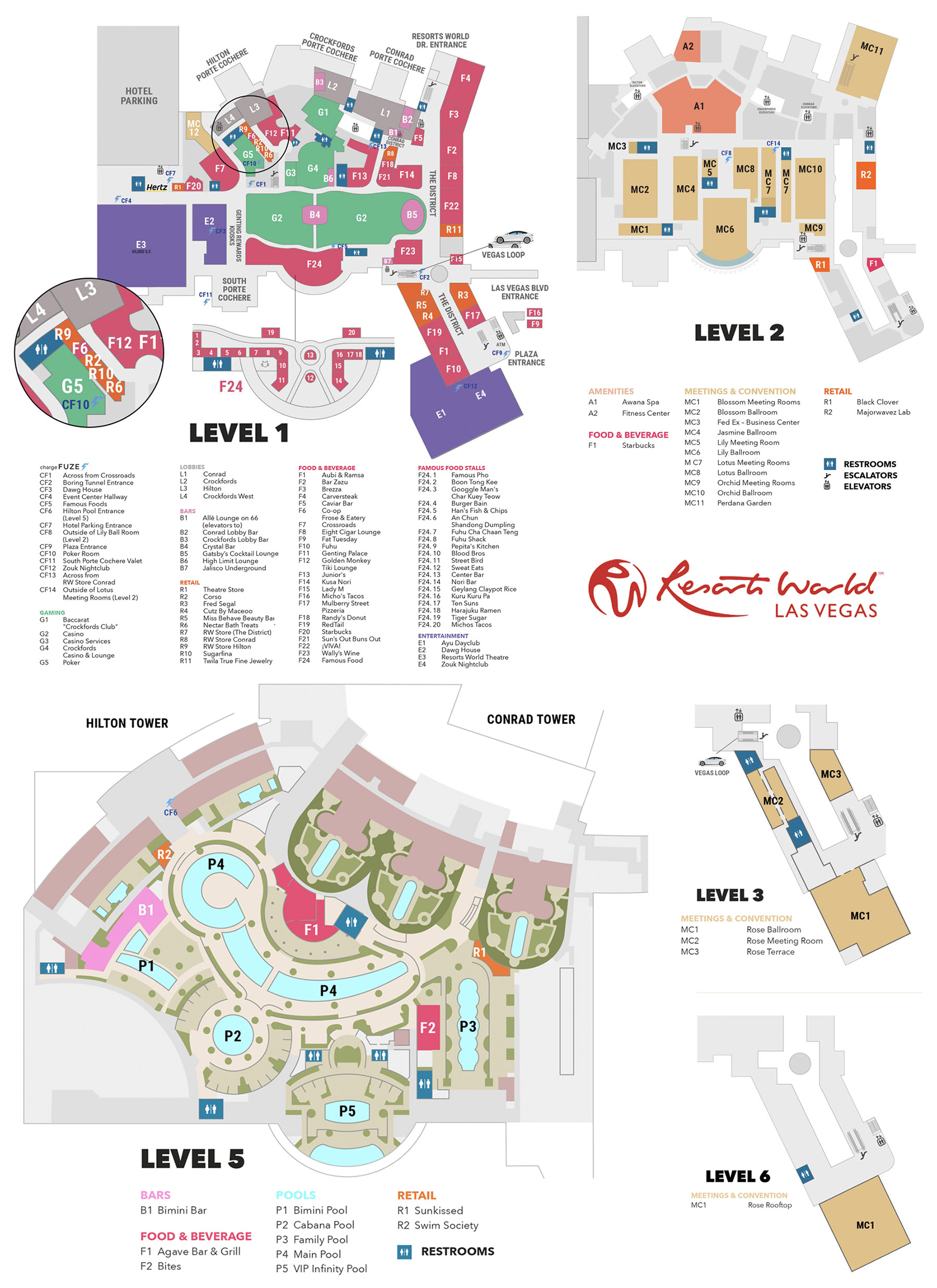 Resorts World Las Vegas Casino Property Map & Floor Plans